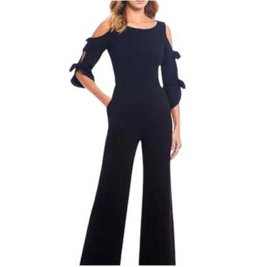 Donna Morgan Navy Formal Jumpsuit 3/4 Bow Sleeve … - image 1