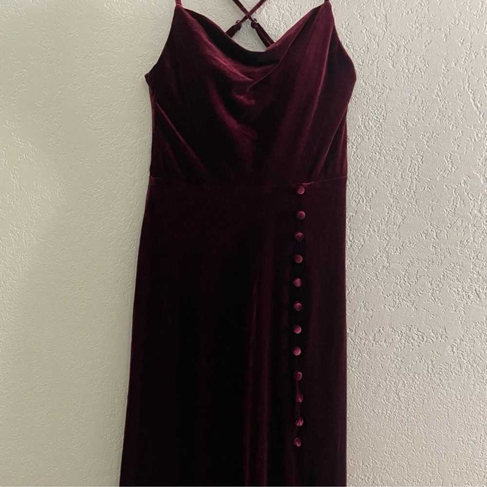 Revelry Velvet Formal Long Dress Sz 4 Side Slit C… - image 4