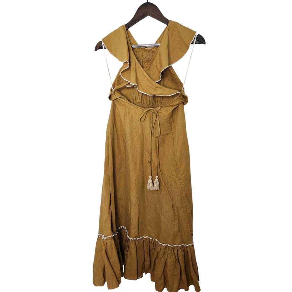 Free People Anika Midi Linen Dress Small - image 8