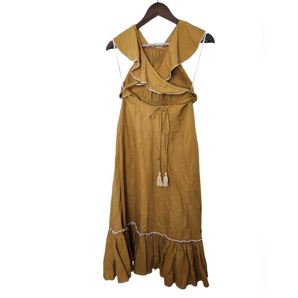 Free People Anika Midi Linen Dress Small - image 9