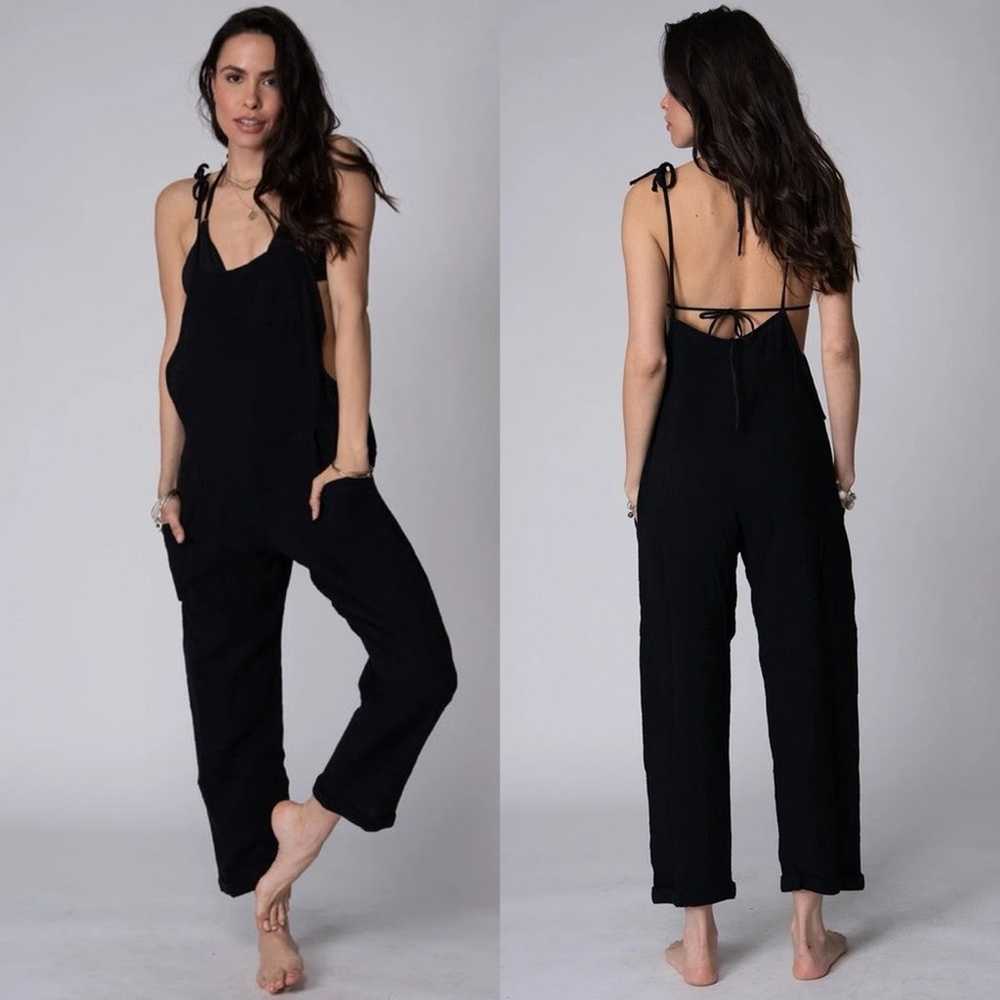 Stillwater Some Beachy Overalls Black Gauze Spagh… - image 2