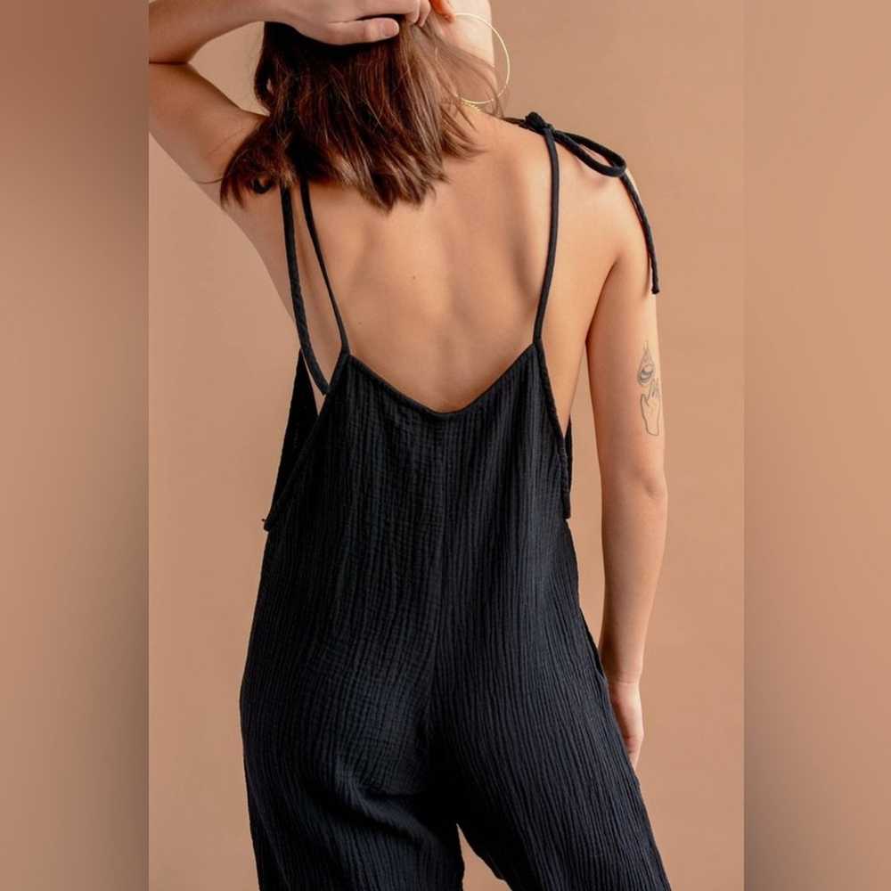 Stillwater Some Beachy Overalls Black Gauze Spagh… - image 5