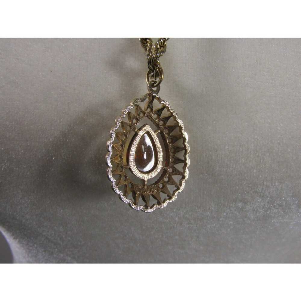 Sarah Coventry Gold Teardrop Pendant Necklace 27"… - image 3