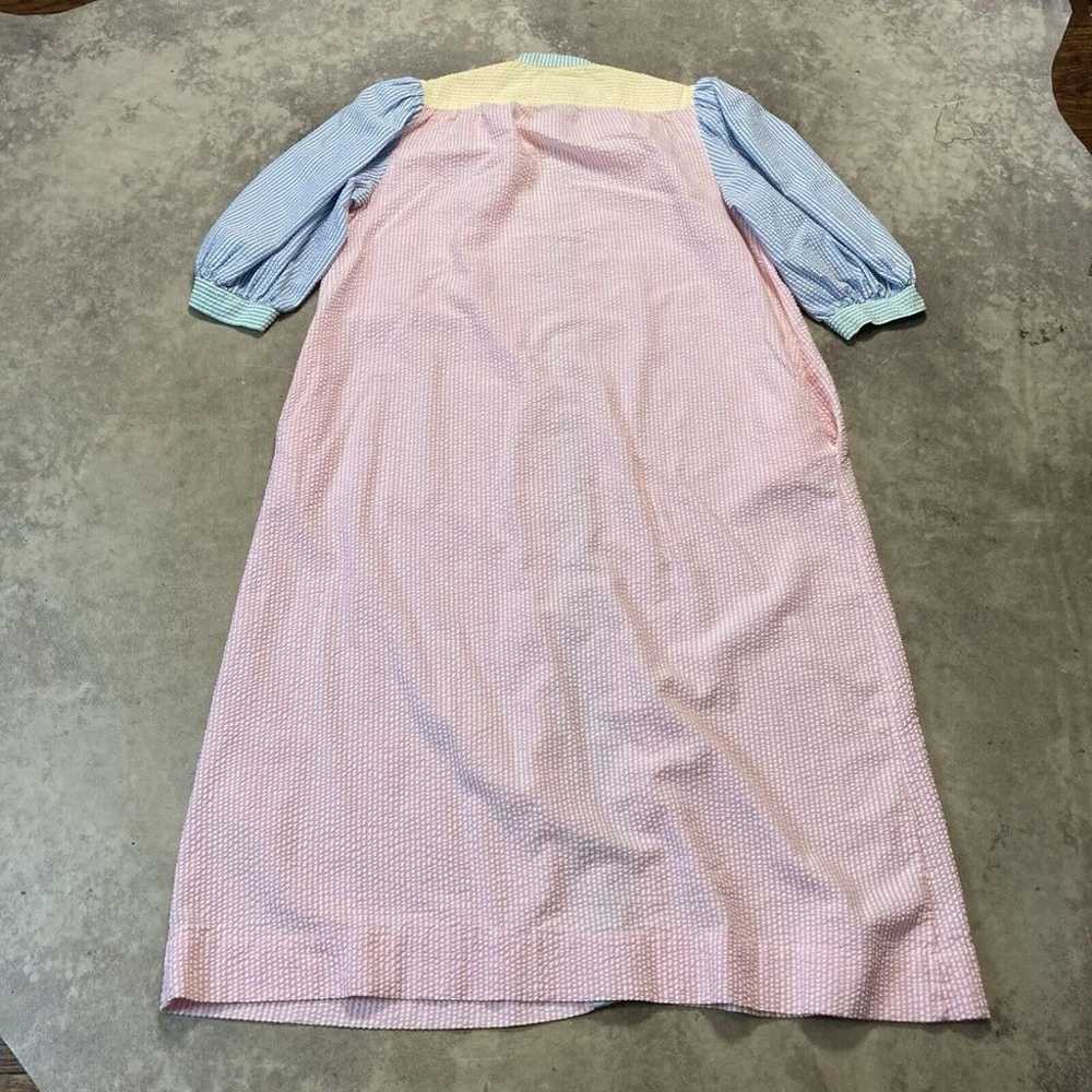 Saybury House Dress Womens Medium Blue Pink Seers… - image 5