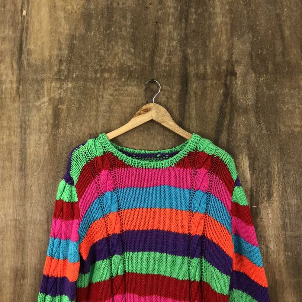 Coloured Cable Knit Sweater × Handmade × Streetwe… - image 2