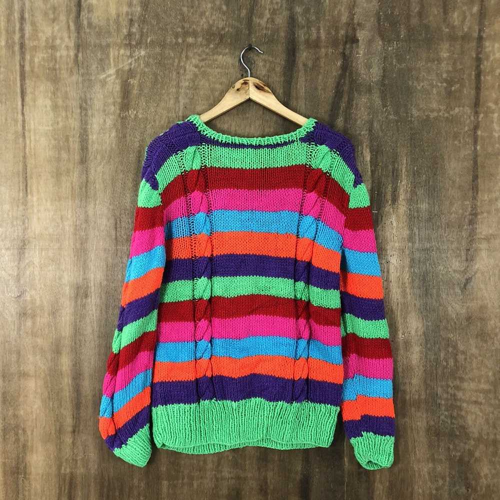 Coloured Cable Knit Sweater × Handmade × Streetwe… - image 5