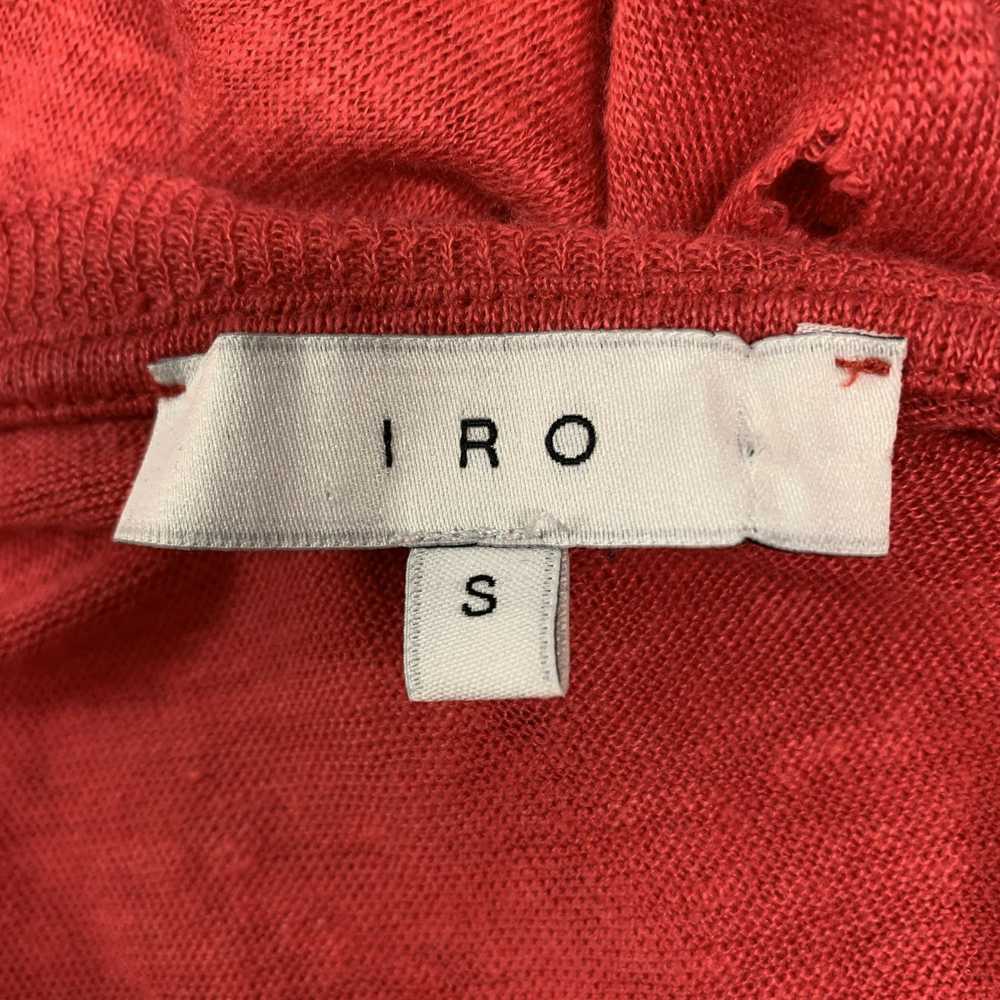 Iro IRO Size S Red Distressed Linen Crew-Neck T-s… - image 4