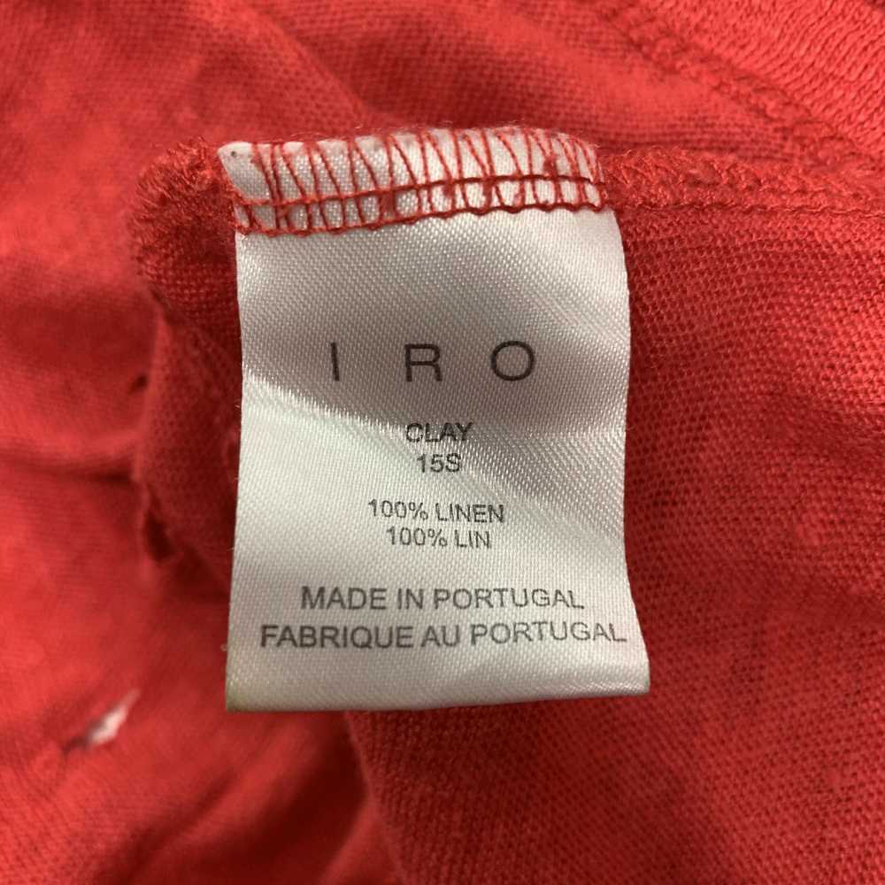 Iro IRO Size S Red Distressed Linen Crew-Neck T-s… - image 5