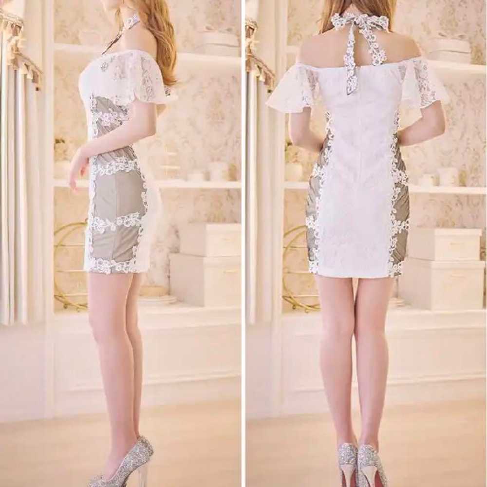 White Off-Shoulder Lace Dress - image 3