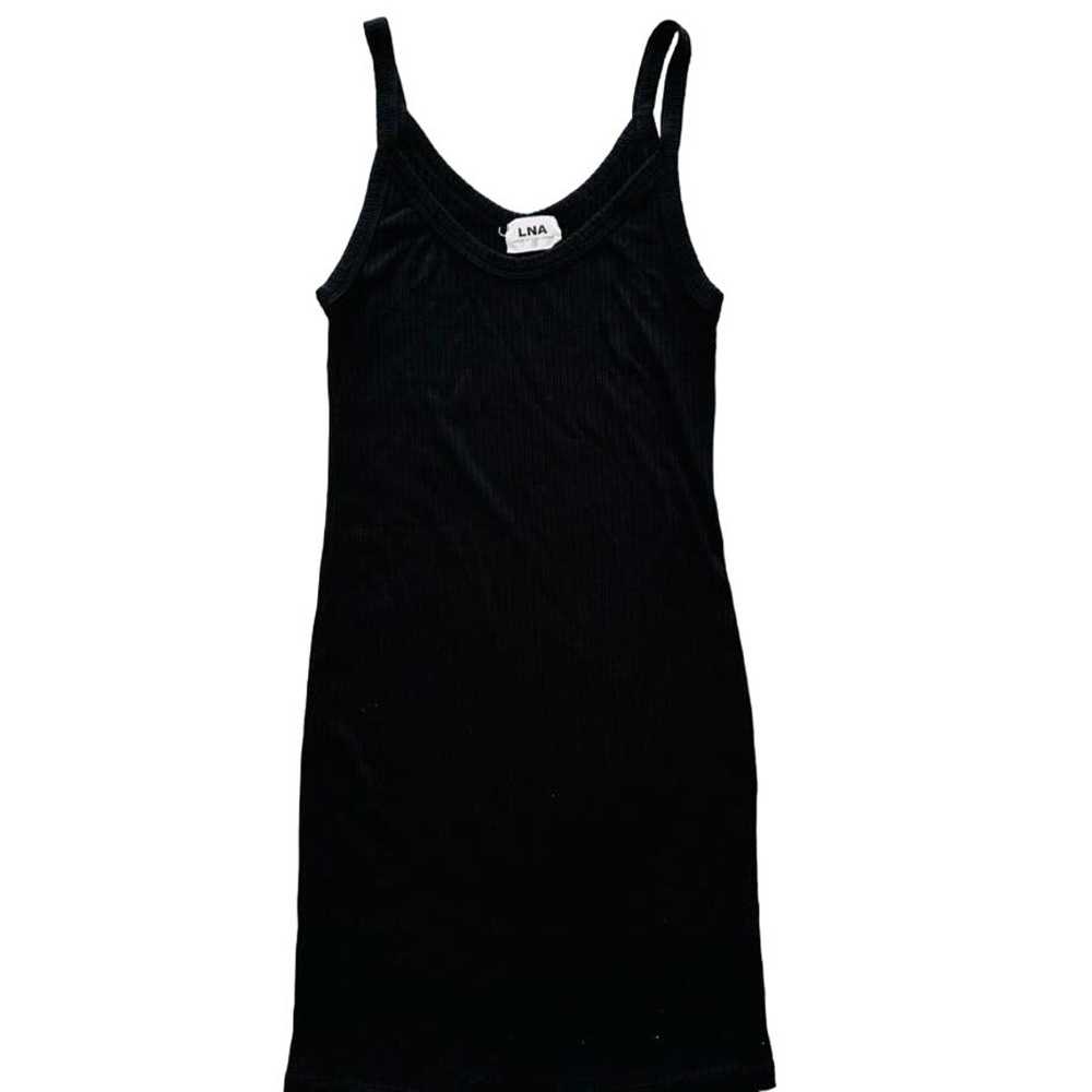 LNA Crisselle Mini Dress Tank Black Wide Ribbed S… - image 2