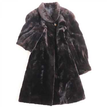 Other Other SAGA Sheared Mink Fur Coat Dark Brown 