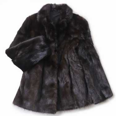 Other Other Genuine Mink Fur Coat, Dark Brown Nat… - image 1