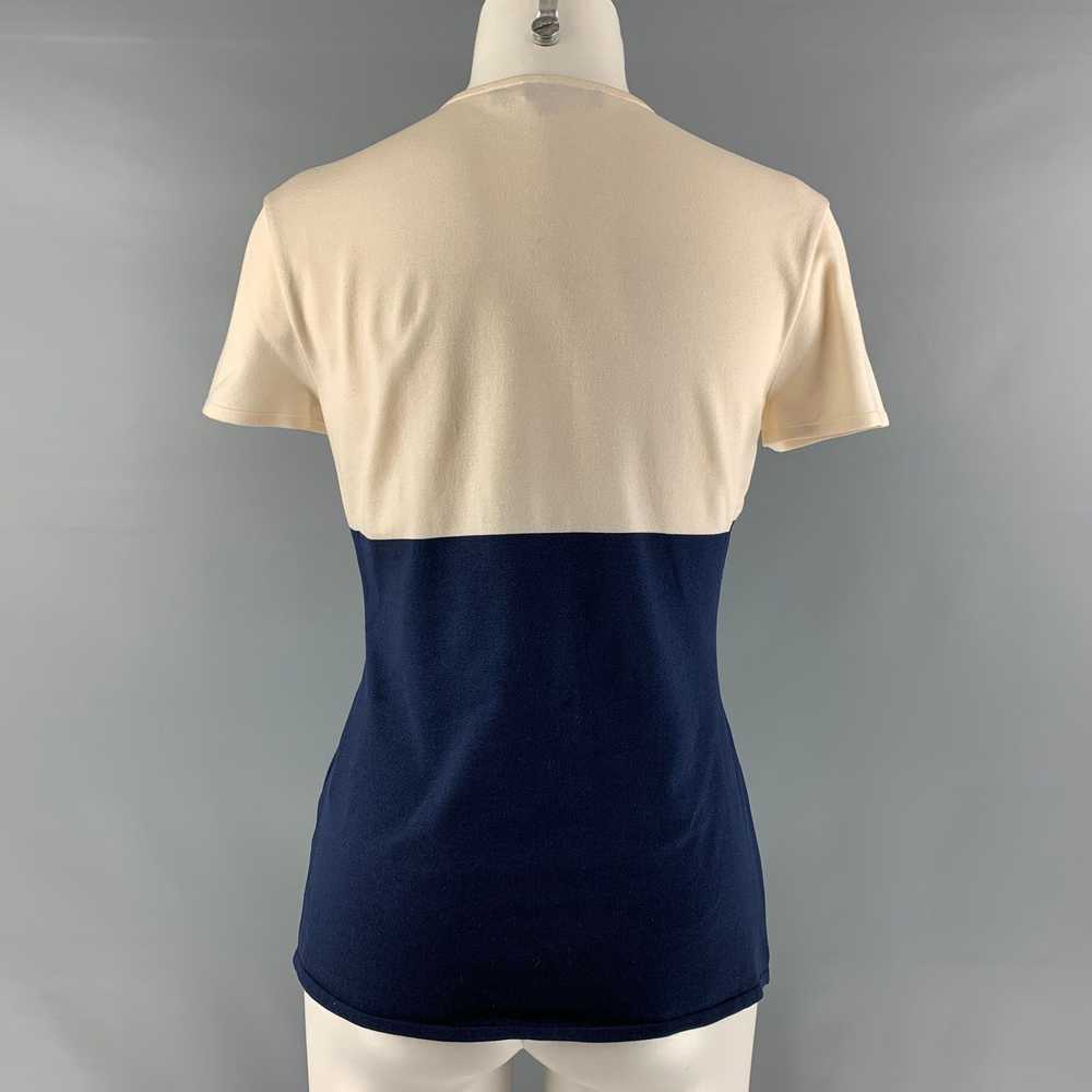 Ralph Lauren RALPH LAUREN Cream and Navy Silk Ble… - image 3