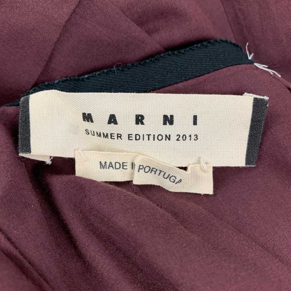 Marni MARNI SS 13 Size 4 Burgundy Cotton Sleevele… - image 9