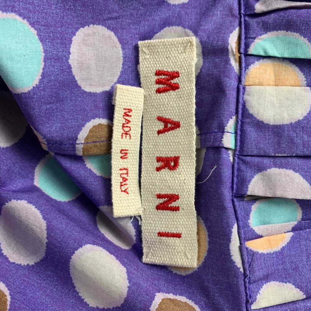 Marni MARNI Size 6 Purple & Taupe Polka Dot Cotto… - image 5