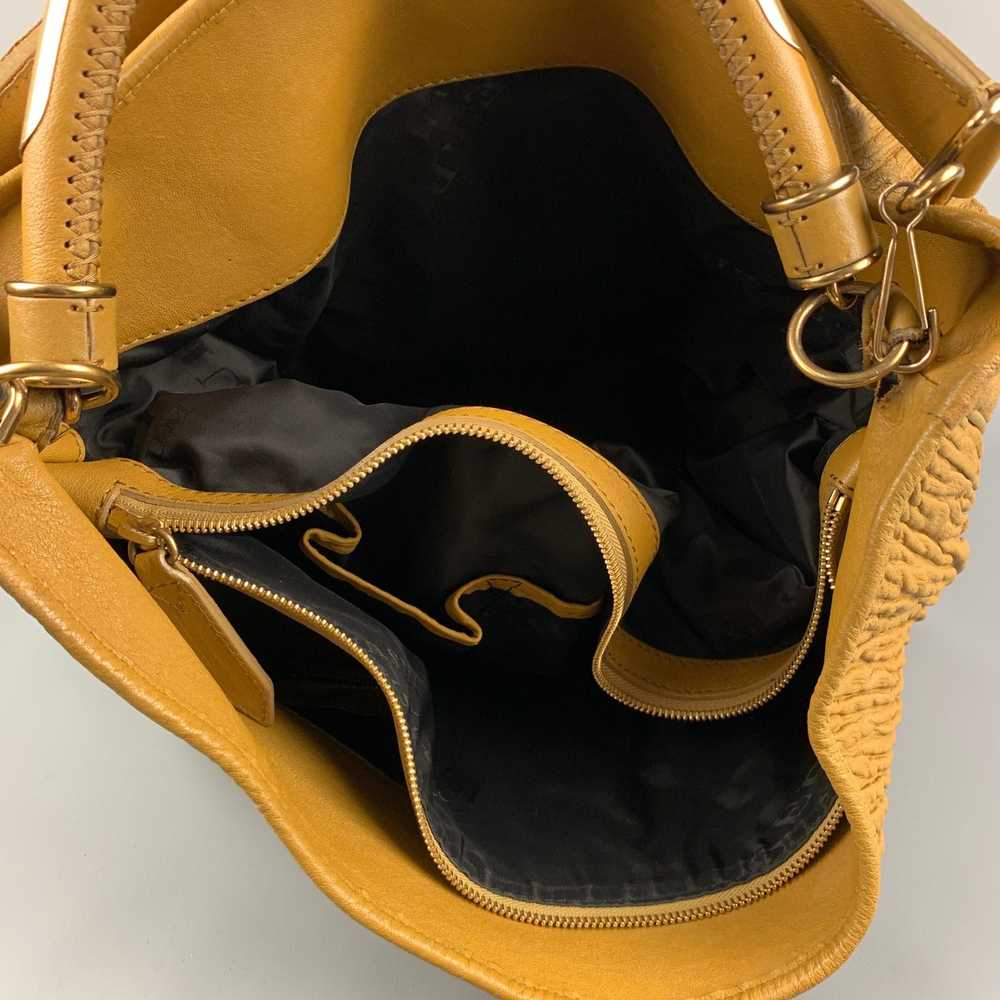 Burberry BURBERRY PRORSUM Mustard Ruched Leather … - image 5