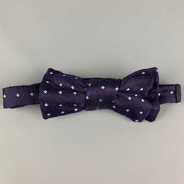 Charvet CHARVET Purple & White Squares Silk Bow T… - image 1