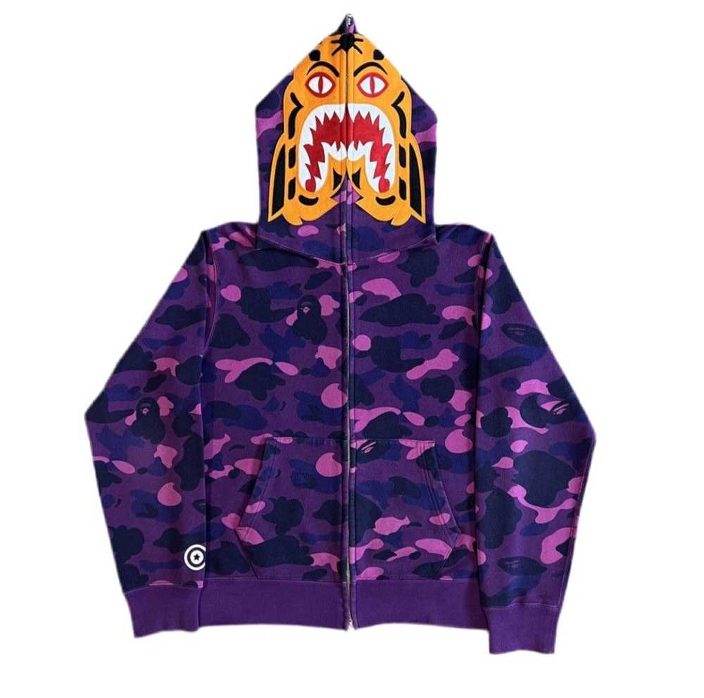 Bape Color Camo Tiger Full Zip Hoodie - image 1