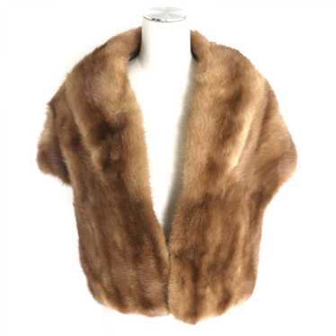 Other Other Pastel Mink Fur Shawl with Floral Lin… - image 1