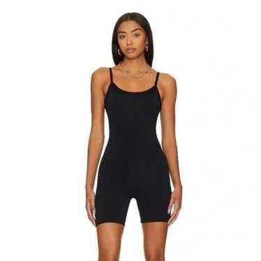 Good American Black Scuba Strappy Biker Catsuit Fi