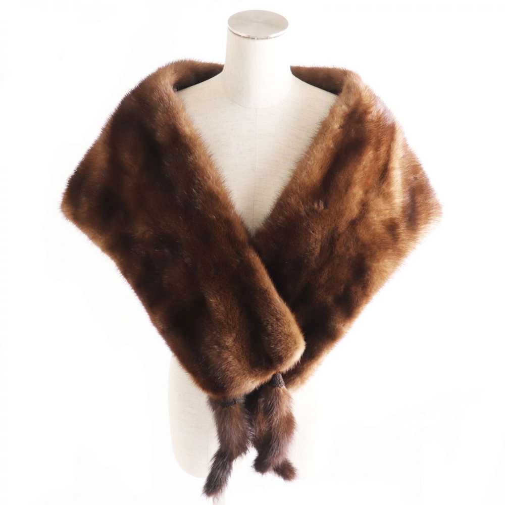 Other Other TOGU MINK Real Fur Shawl Brown Natura… - image 1