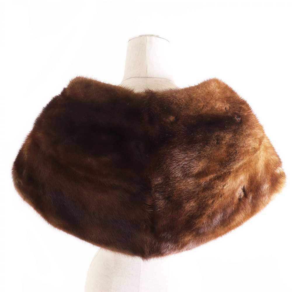 Other Other TOGU MINK Real Fur Shawl Brown Natura… - image 2