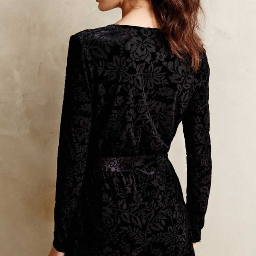 Anthropologie Velvet Burnout Romper, Black Versat… - image 3