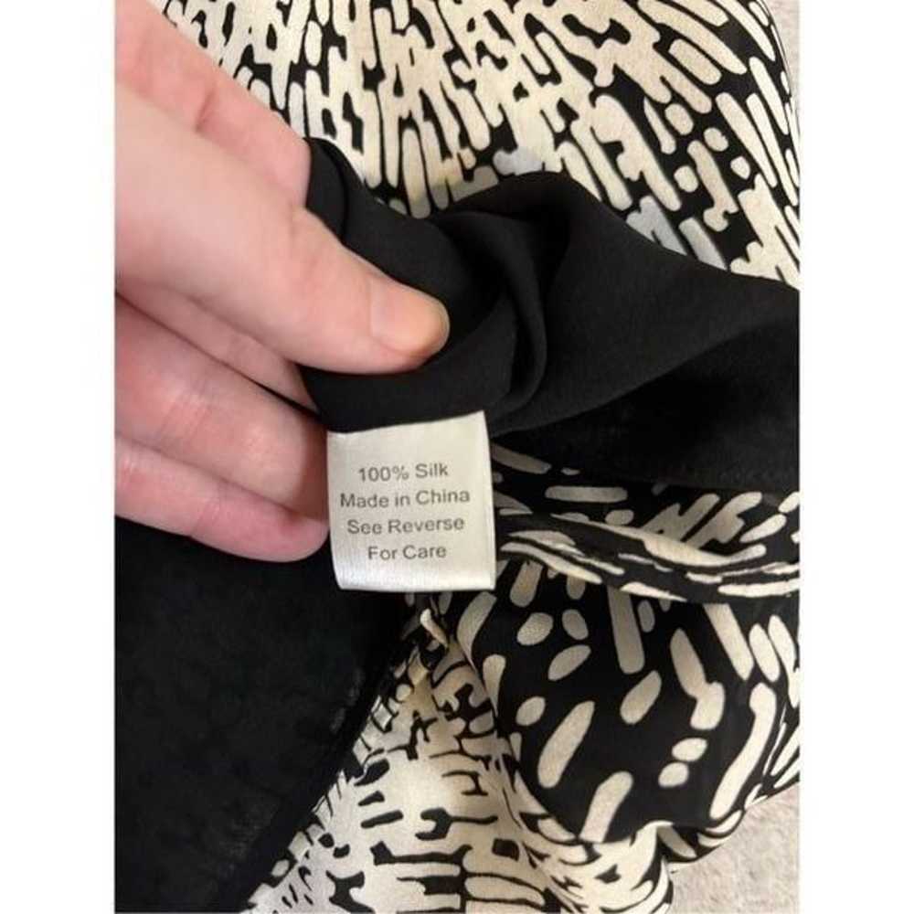 Women’s PARKER 100% Silk Maxi Dress Blk/Wht Large - image 11