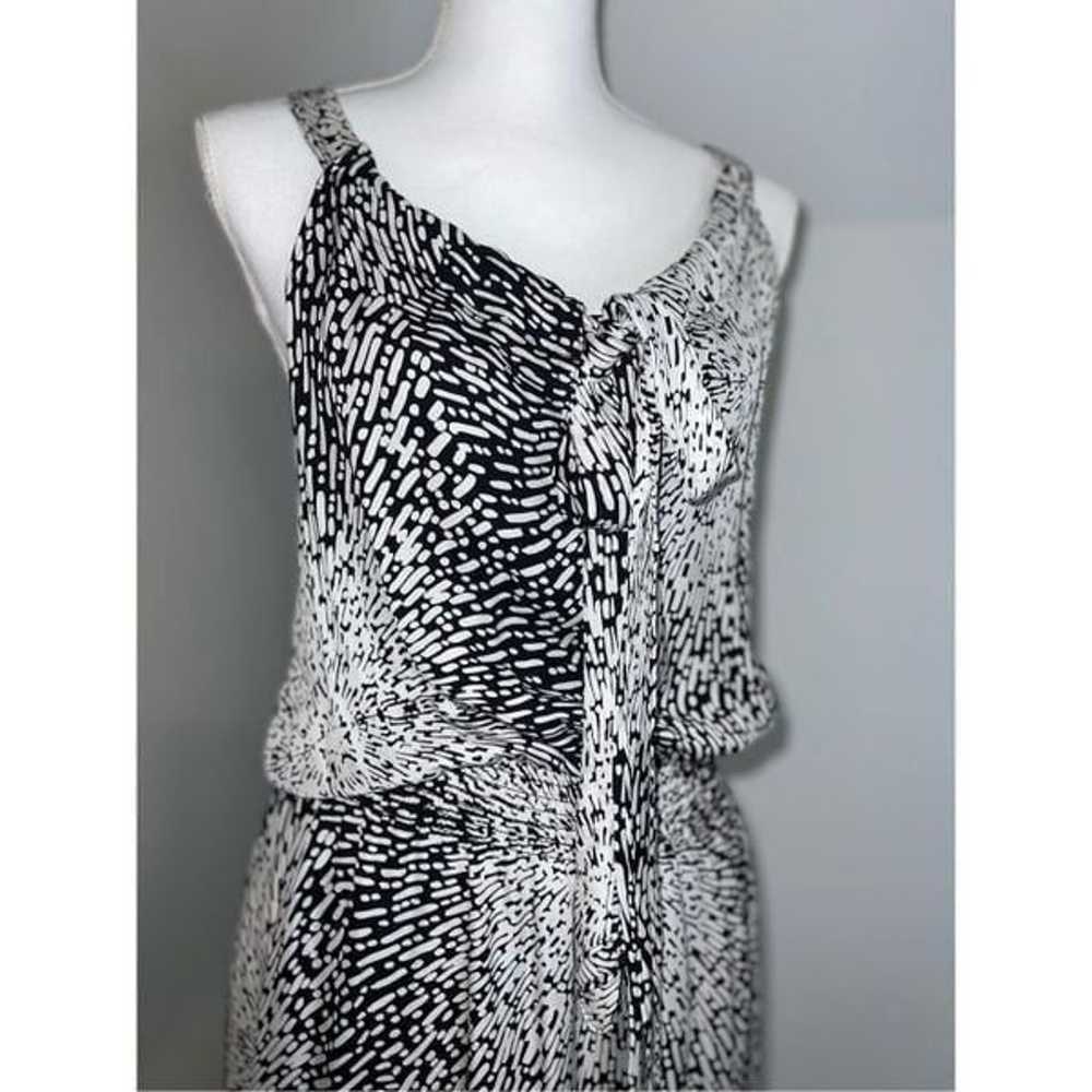 Women’s PARKER 100% Silk Maxi Dress Blk/Wht Large - image 1