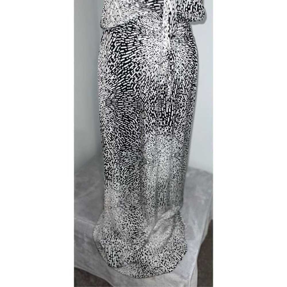 Women’s PARKER 100% Silk Maxi Dress Blk/Wht Large - image 3