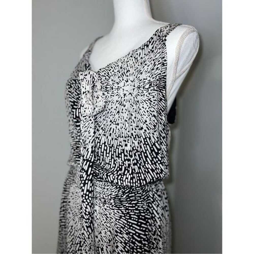 Women’s PARKER 100% Silk Maxi Dress Blk/Wht Large - image 4