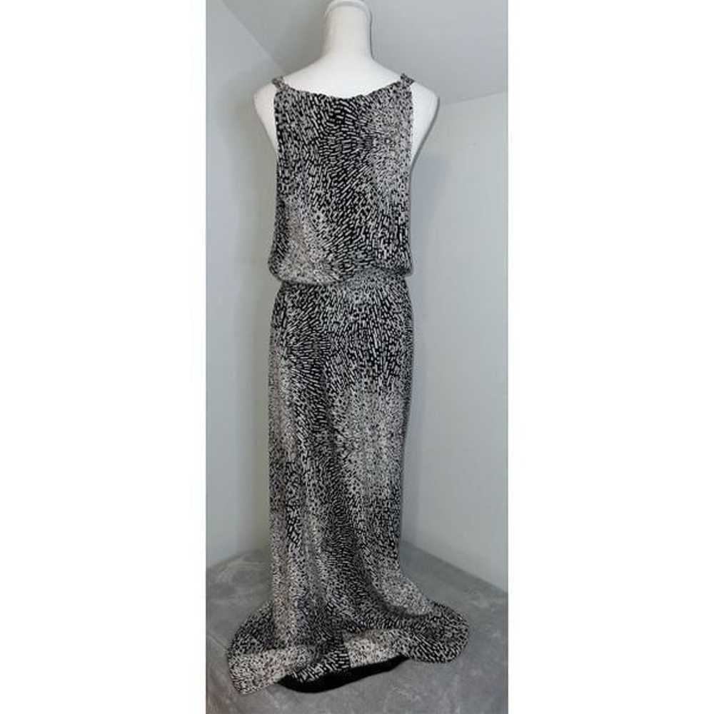 Women’s PARKER 100% Silk Maxi Dress Blk/Wht Large - image 6