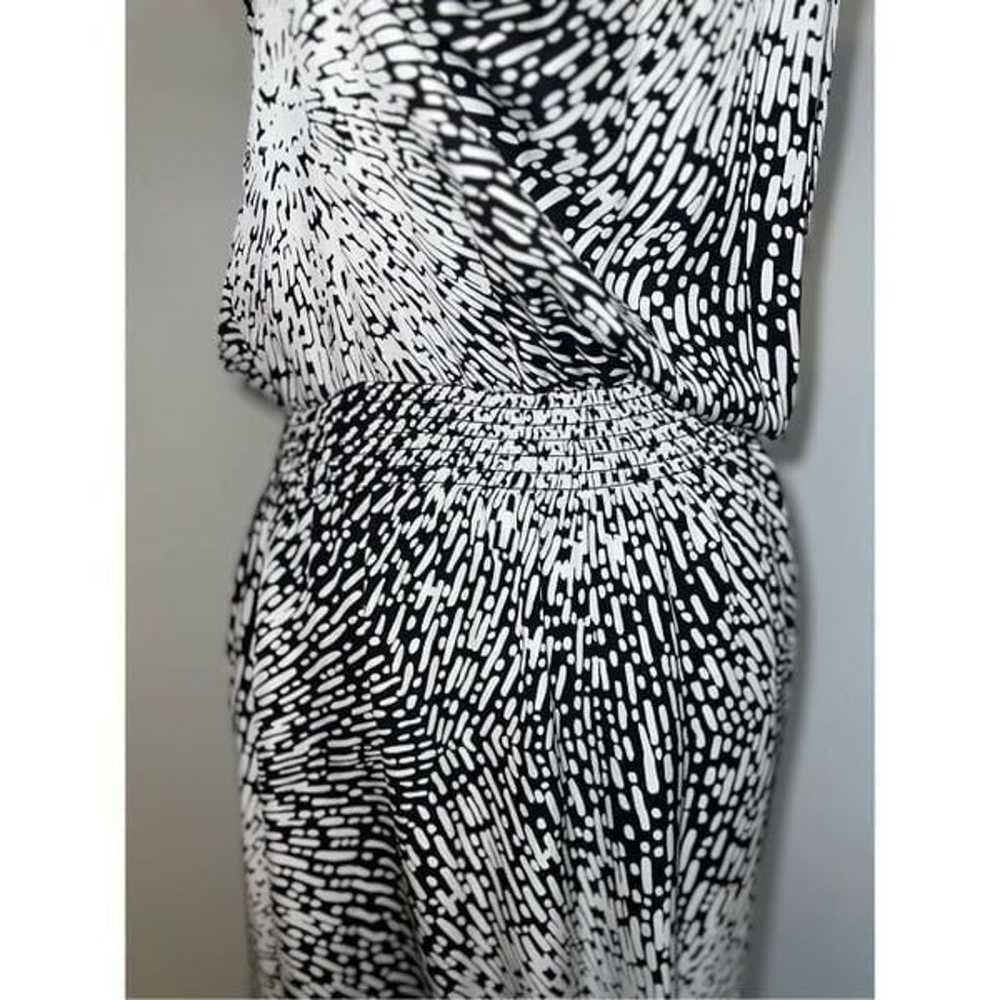 Women’s PARKER 100% Silk Maxi Dress Blk/Wht Large - image 7