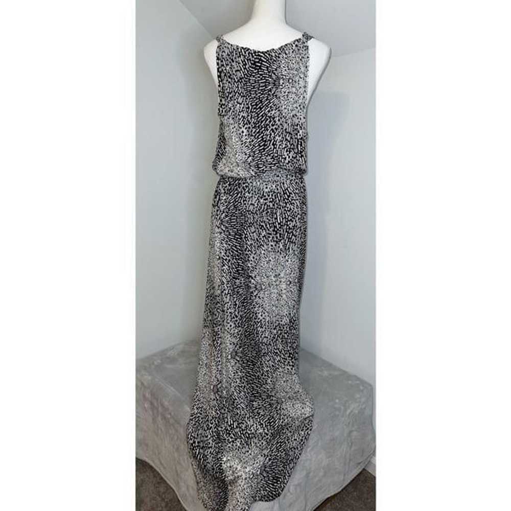 Women’s PARKER 100% Silk Maxi Dress Blk/Wht Large - image 8