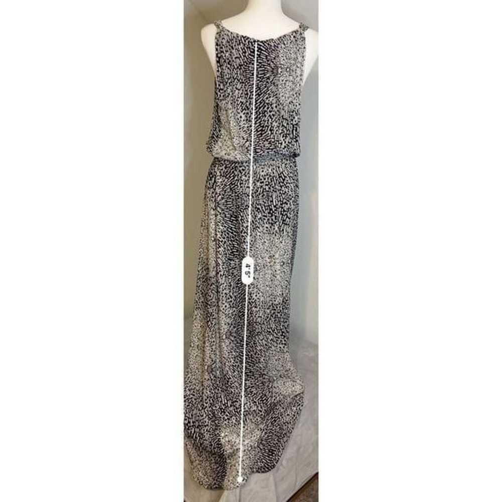 Women’s PARKER 100% Silk Maxi Dress Blk/Wht Large - image 9