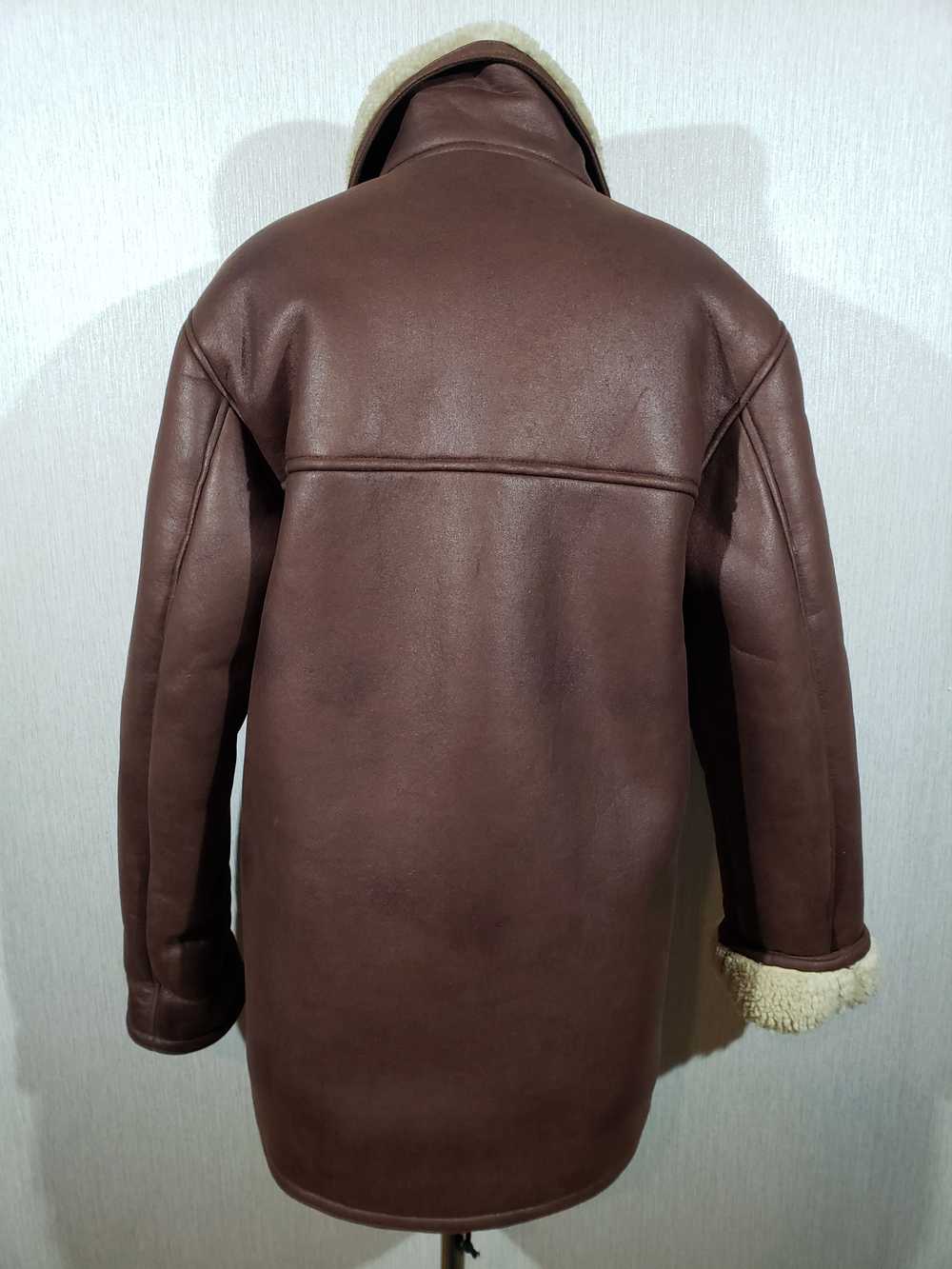 Leather Jacket × Sheepskin Coat Men's brown faux … - image 3