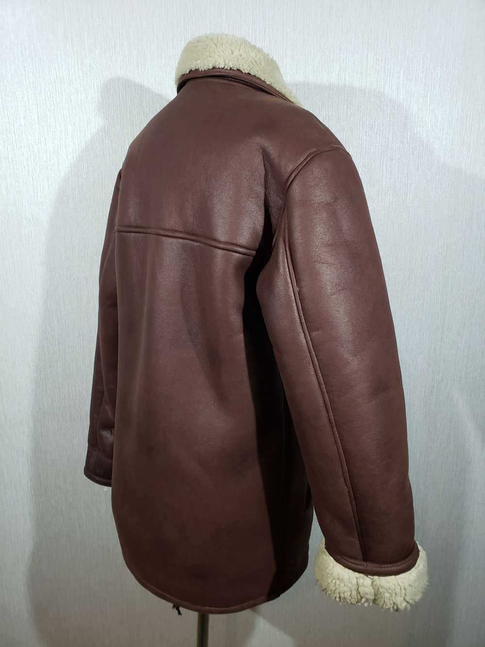 Leather Jacket × Sheepskin Coat Men's brown faux … - image 5