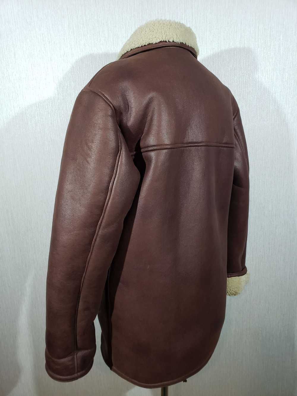 Leather Jacket × Sheepskin Coat Men's brown faux … - image 6