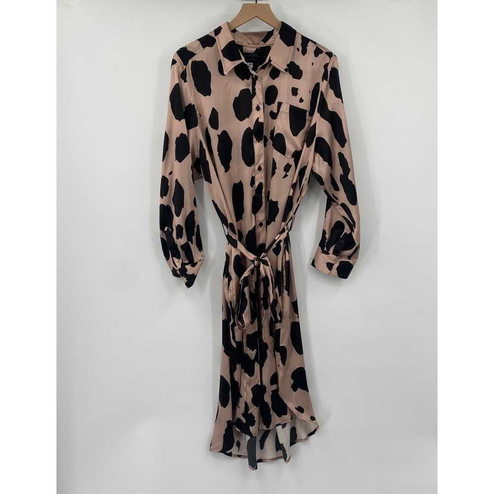 Megan Renee Organic Silk Shirt Dress Leopard Anim… - image 2