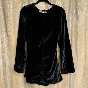 Free People Chelsey Black Long Sleeve Velvet Open 