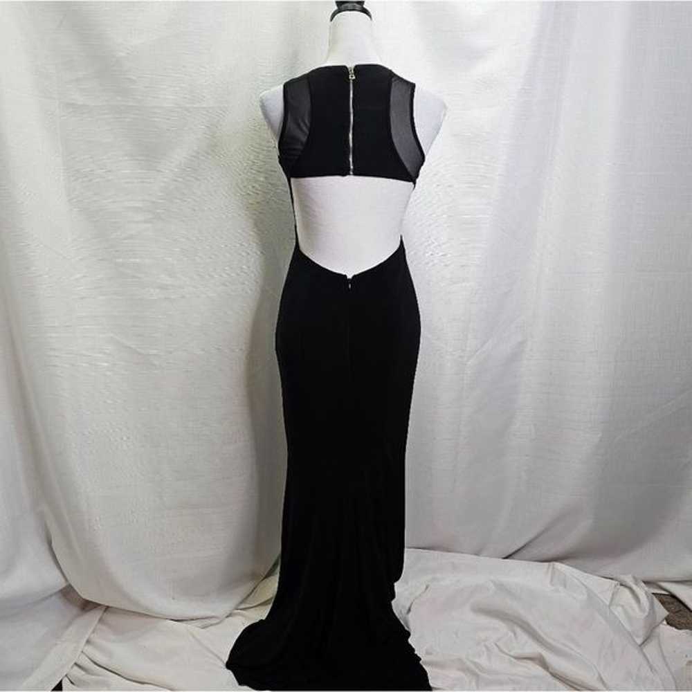 Cache Black Mesh Open Back Floor Length Gown Size… - image 8