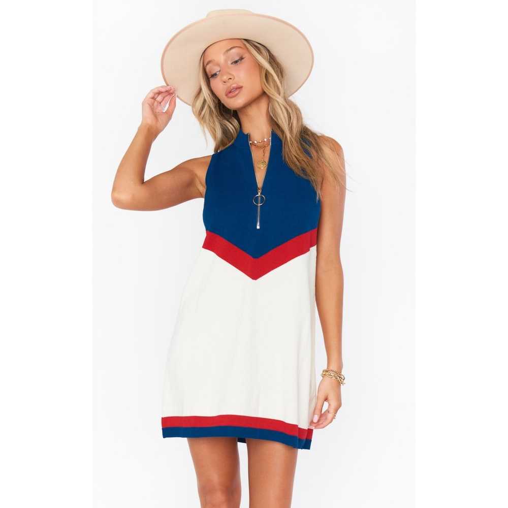 Show Me Your Mumu Zoe Zip USA Chevron Knit Dress … - image 1