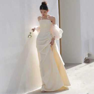 Strapless wedding dress, pre-shoot, after party - image 1