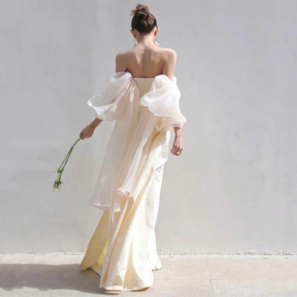 Strapless wedding dress, pre-shoot, after party - image 5