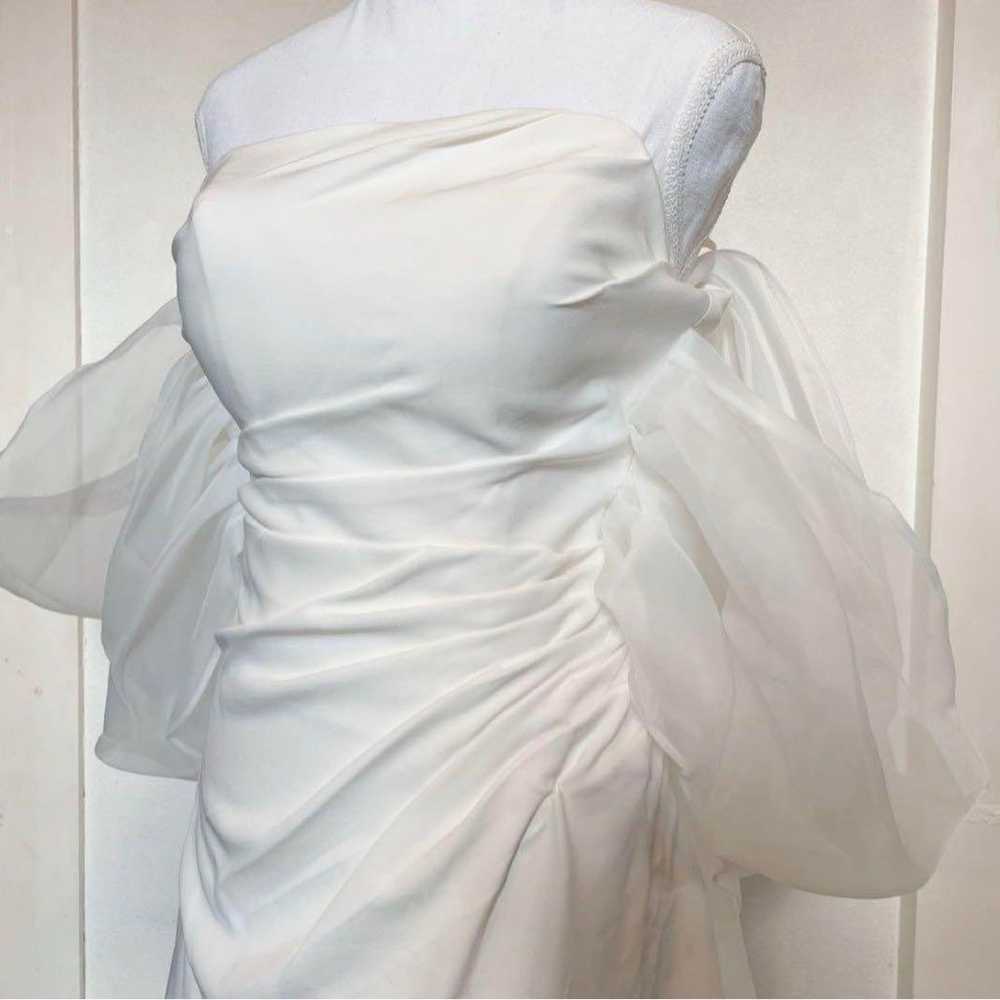 Strapless wedding dress, pre-shoot, after party - image 7