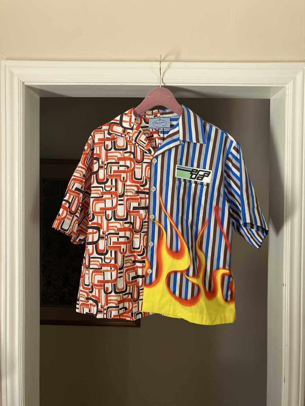 Prada Fall 18 Flame Print Double Match Camp Colla… - image 1