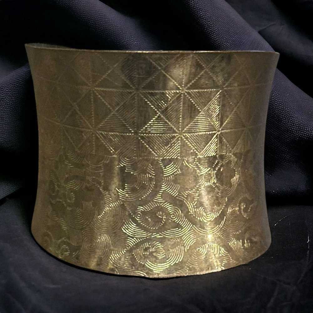 Vintage Vintage wide brass cuff bracelet - image 1