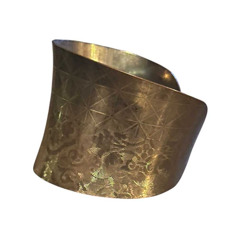 Vintage Vintage wide brass cuff bracelet - image 2