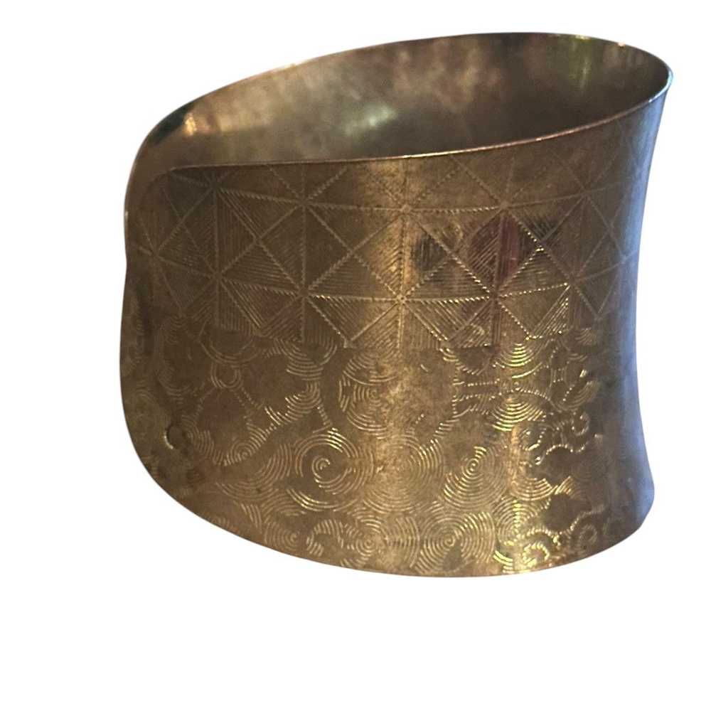 Vintage Vintage wide brass cuff bracelet - image 4