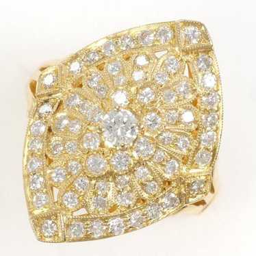 Other LuxUness K18 Yellow Gold Diamond Ring Metal 